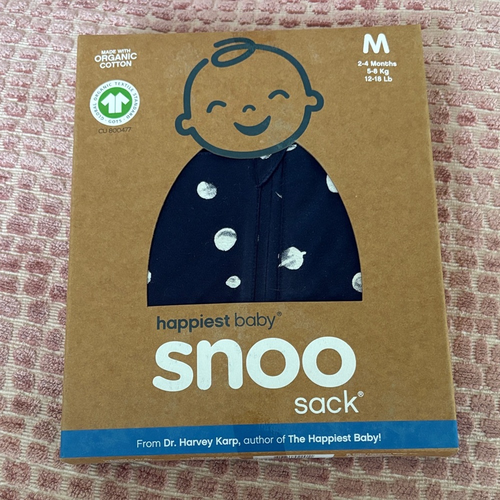 happiest baby Snoo Sack Baby Sleep Sack - Navy with White Dots, M